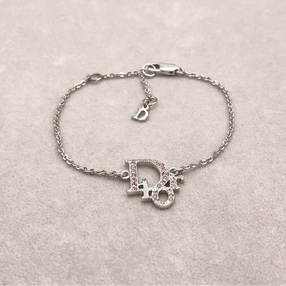 Auth Christian Dior CD Logo Pink
Rhinestones SV Bracelet - Picture 11 of 11